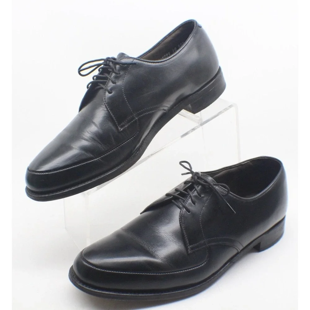 Keith Highlanders 912 Apron Toe Oxford Dress Shoes Men's 10 EEE Black Leather